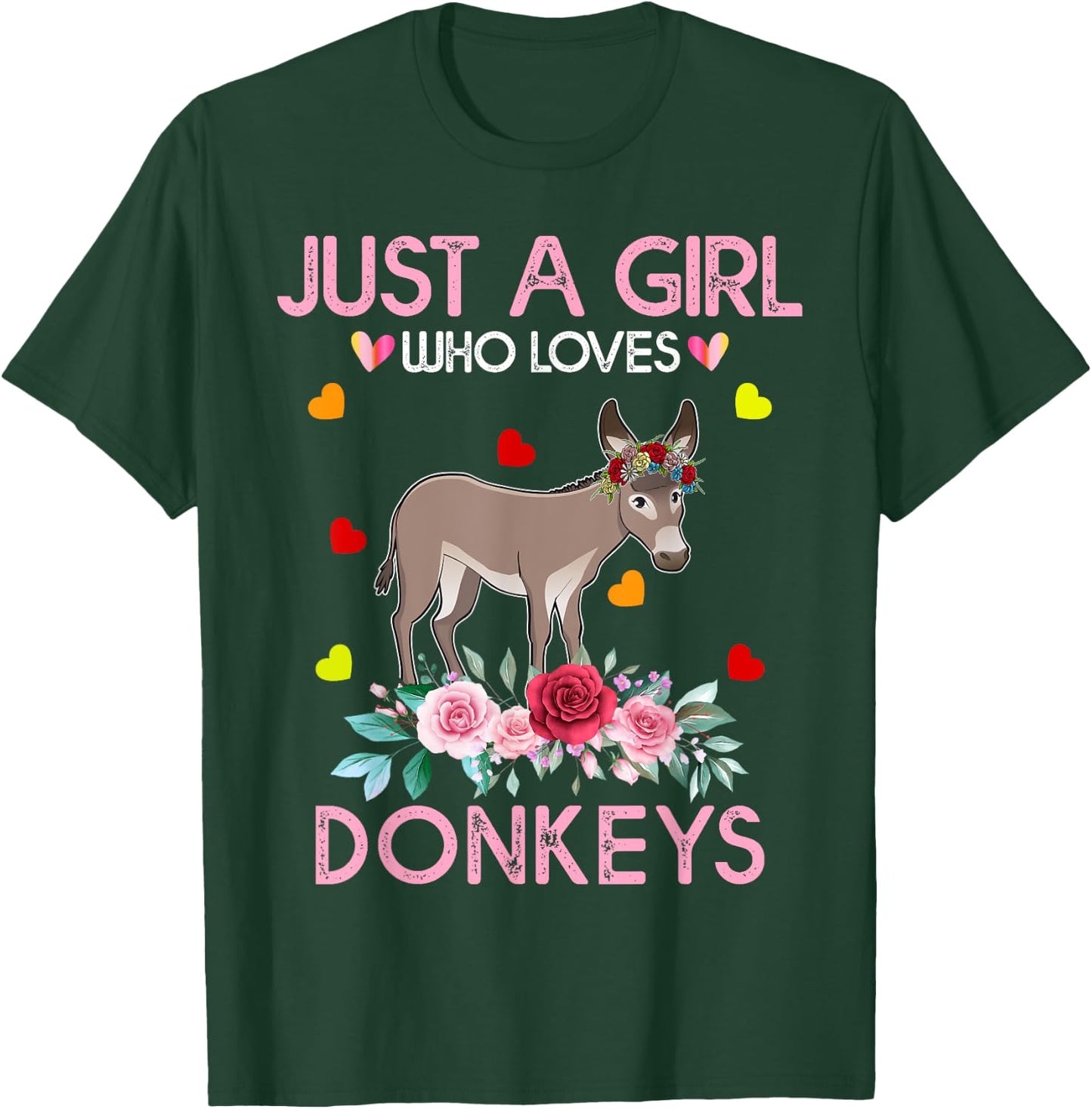 Donkey Kids Gift Just A Girl Who Loves Donkeys T-Shirt - T-Shirt | Forest