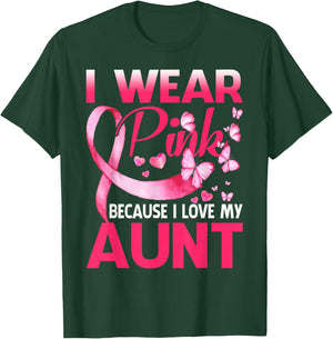I Wear Pink For My Aunt Breast Cancer Awareness Butterfly T-Shirt - T-Shirt | Forest