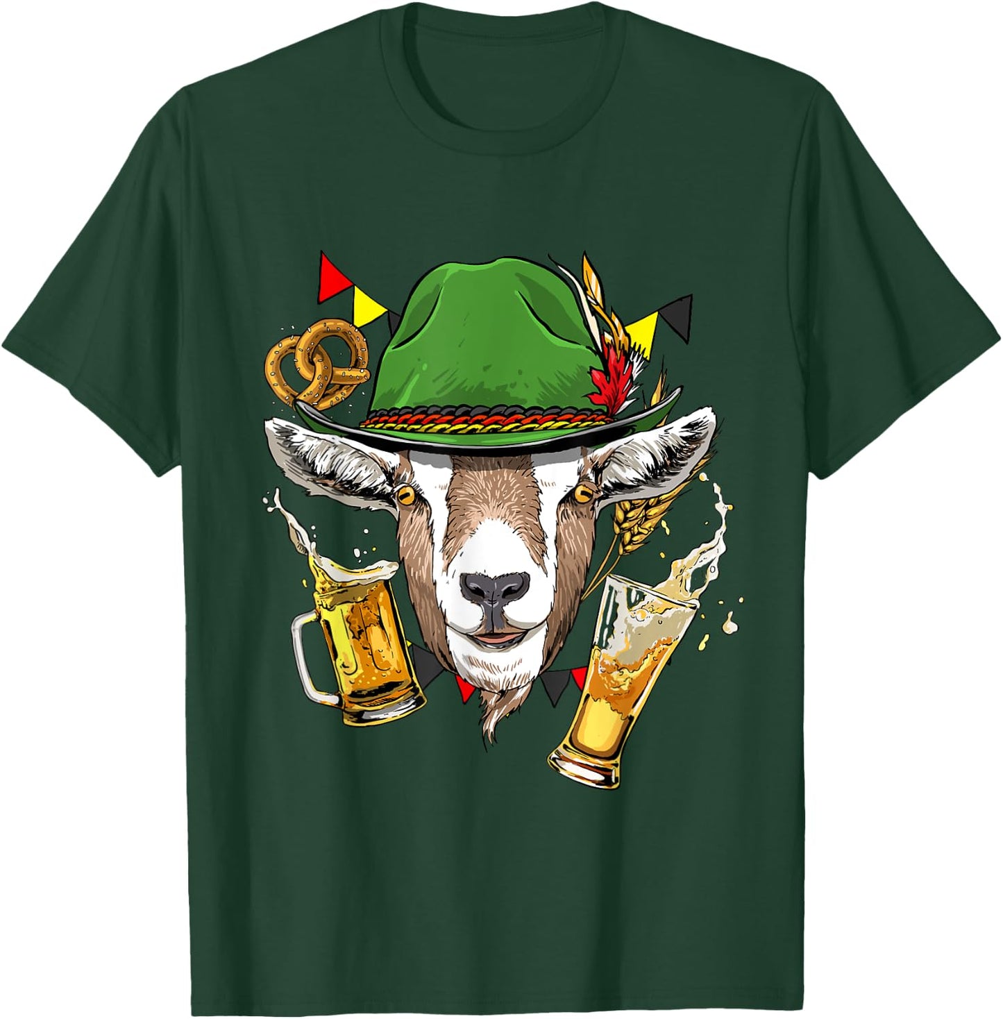 Oktoberfest Shirt Lederhosen Goat Farm Animal Goat Lover T-Shirt - T-Shirt | Forest