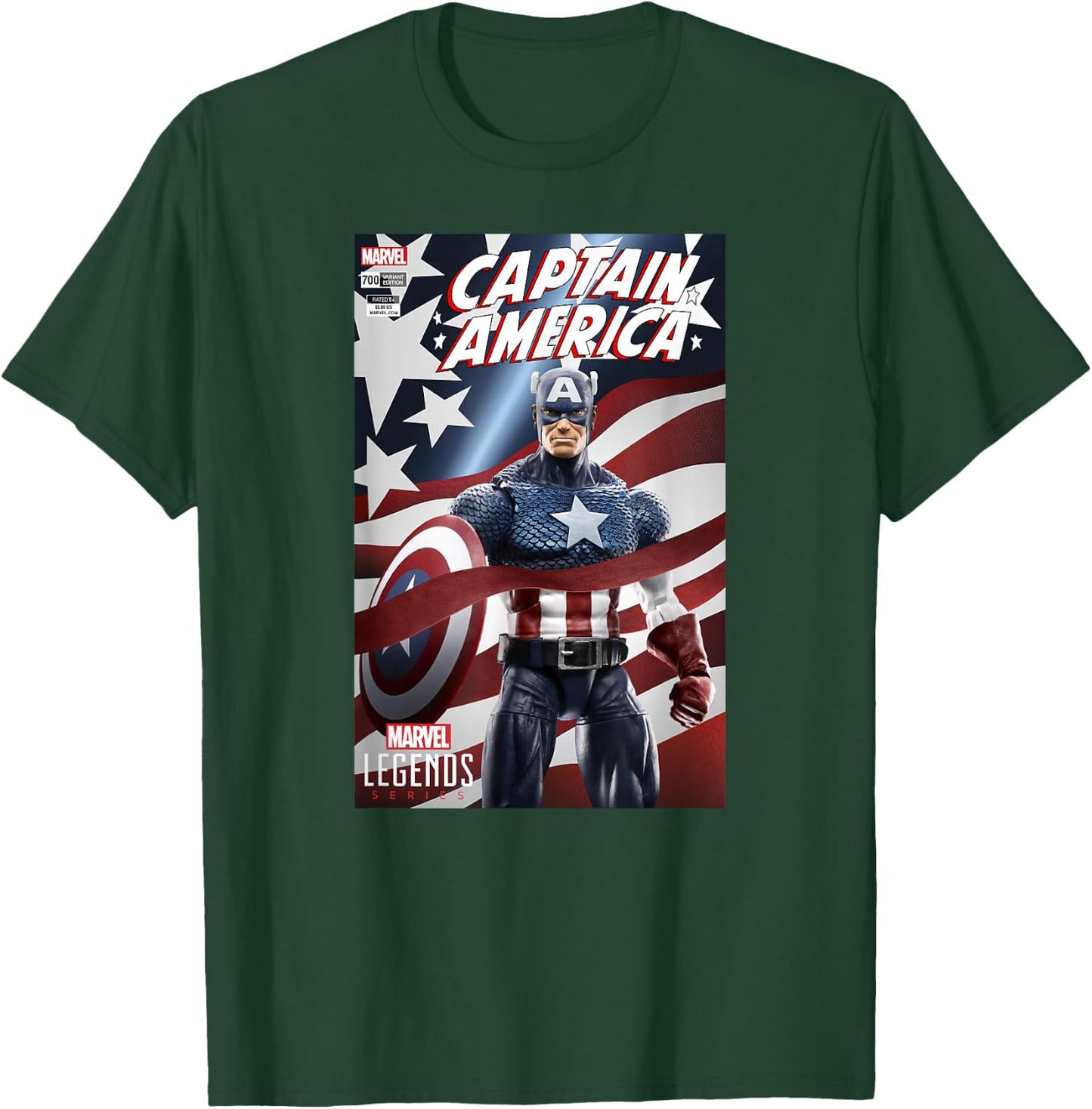 Marvel Legends Series Captain America Comic Cover T-Shirt - T-Shirt | Forest