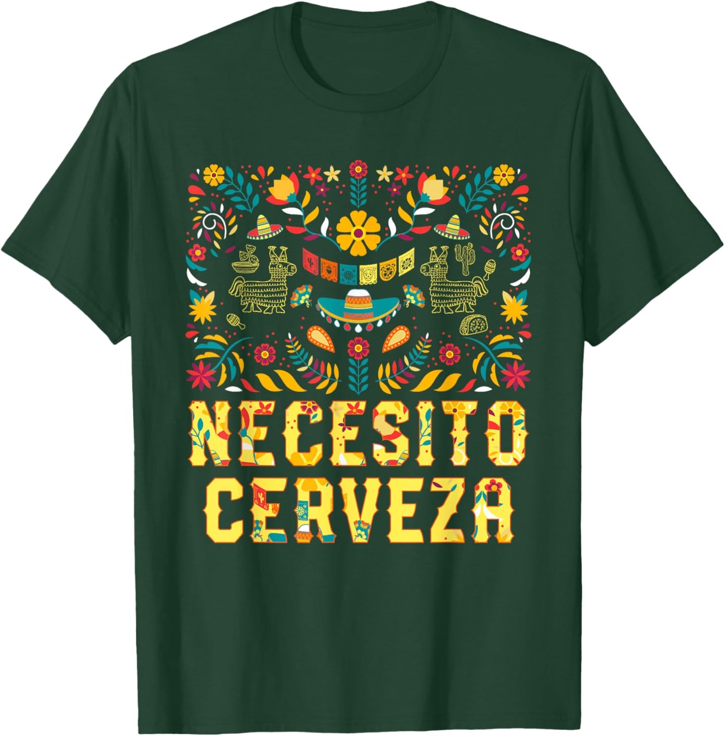 Necesito Cerveza Funny Craft Beer Humor Brewer Cinco De Mayo T-Shirt - T-Shirt | Forest