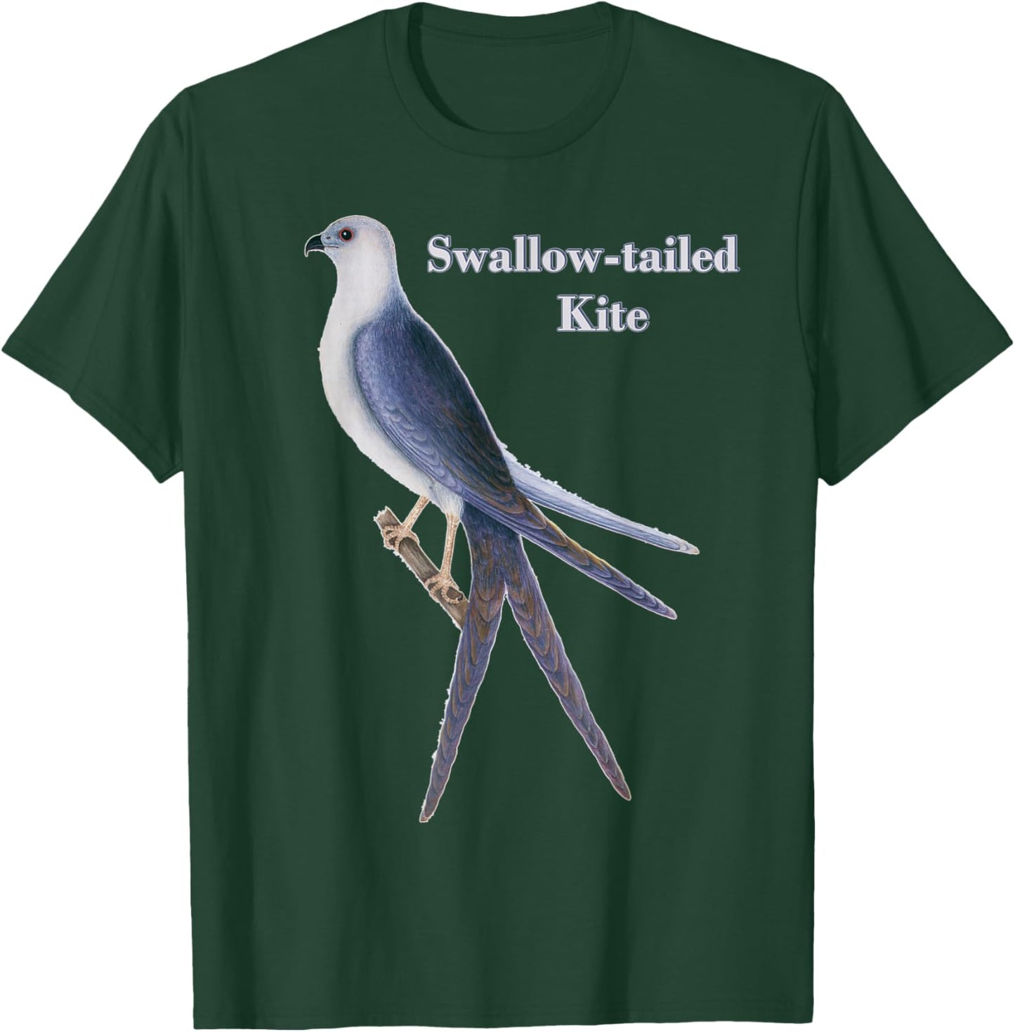 Swallow-tailed Kite Bird Drawing T-Shirt - T-Shirt | Forest