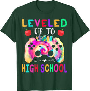 Leveled Up To High School Gaming Fun Back To School Tie Dye T-Shirt - T-Shirt | Forest