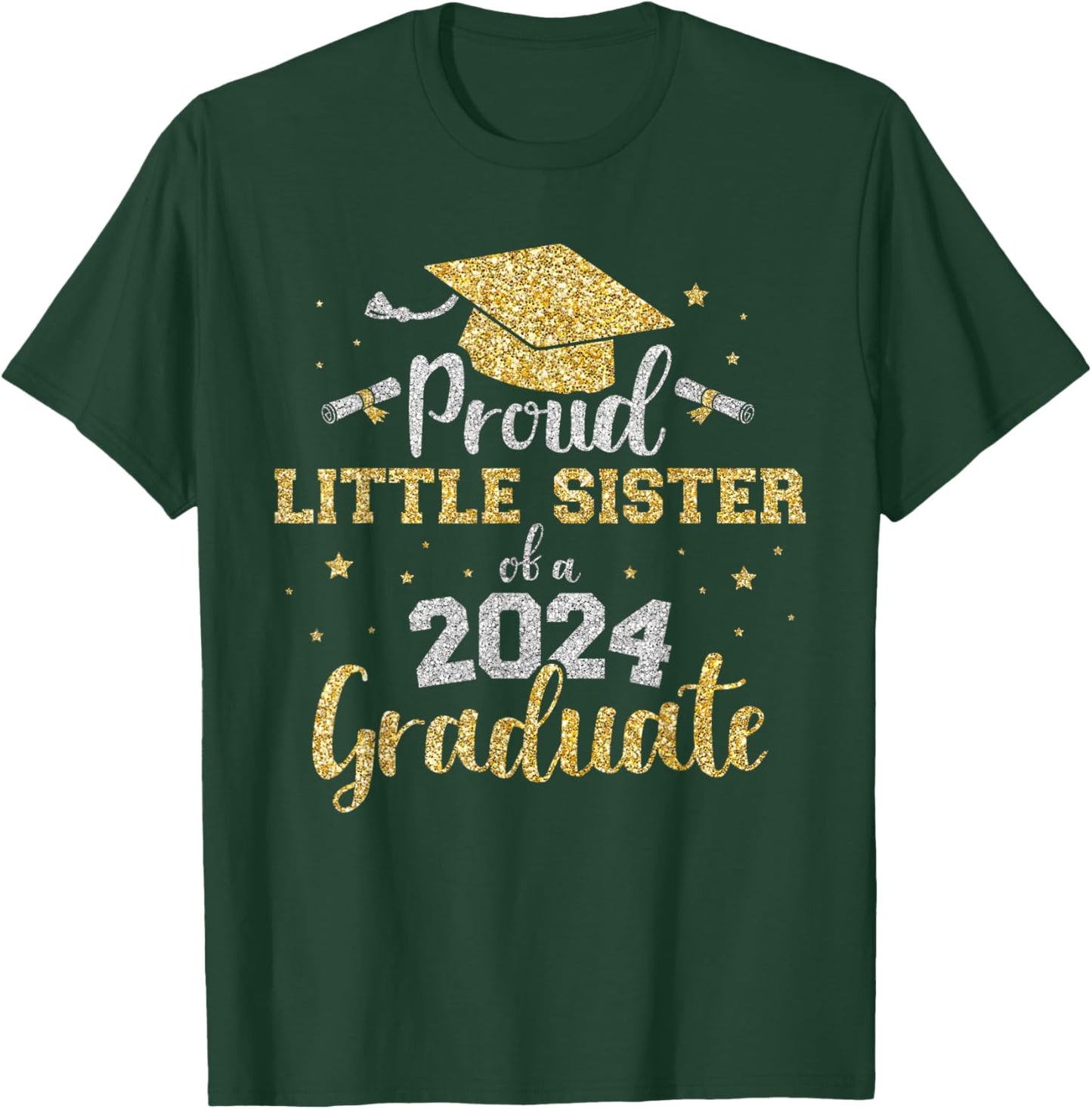 Proud little sister class of 2024 graduate senior graduation T-Shirt - T-Shirt | Forest