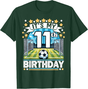It's My 11th Birthday Soccer Football 11 Years Boy Player T-Shirt - T-Shirt | Forest