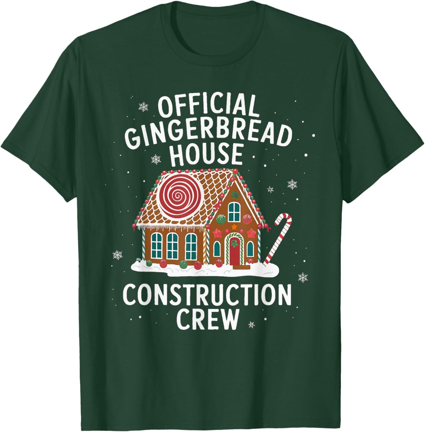 Official Gingerbread House Construction Crew Funny Xmas T-Shirt - T-Shirt | Forest