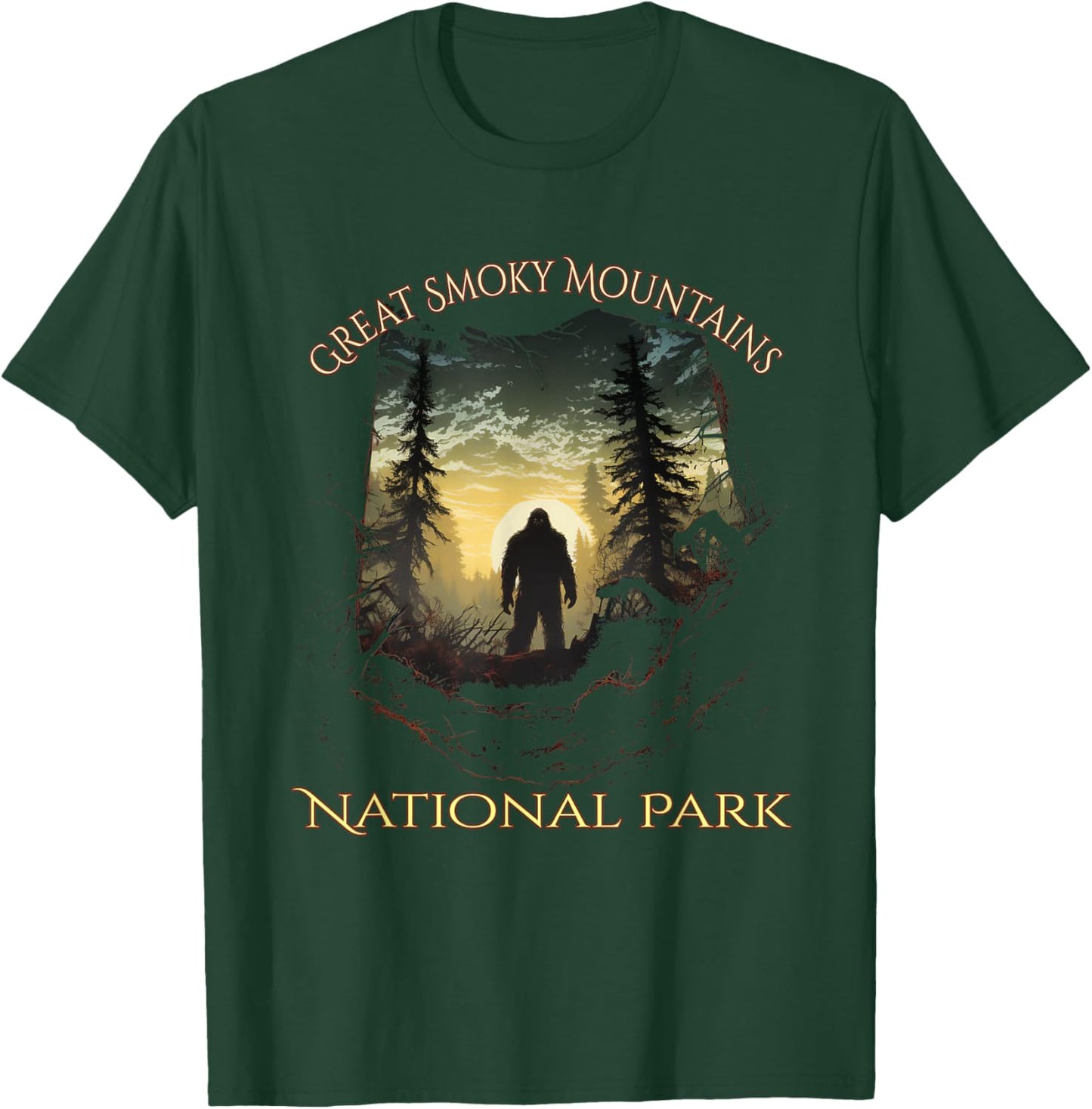 Great Smokey Mountains National Park Bigfoot Sasquatch T-Shirt - T-Shirt | Forest