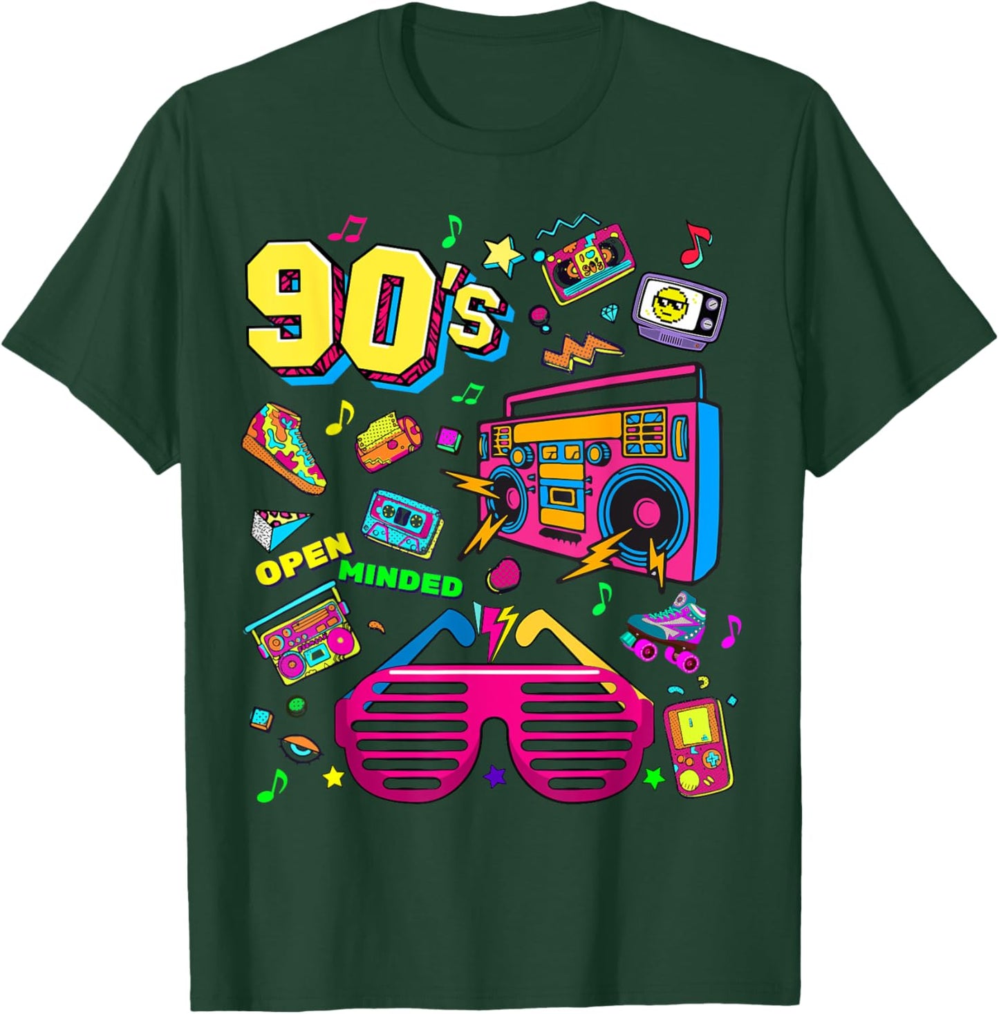 Men's Women's Kids Vintage Retro Back To 90's Graphic Design T-Shirt - T-Shirt | Forest