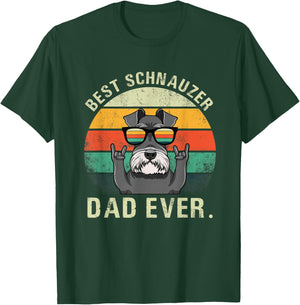 Dog Vintage Best Schnauzer Dad Ever Shirt Fathers Day Gifts T-Shirt - T-Shirt | Forest