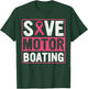 Save Motor Boating Breast Cancer Pink Ribbon T-Shirt - T-Shirt | Forest