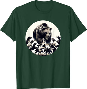 Hunting Bear Retro Dog Bear Hound Hunting Men Women Girls Kids T-Shirt - T-Shirt | Forest