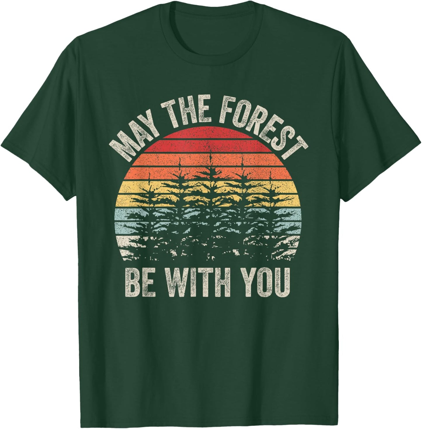 Vintage Retro May The Forest Be With You T-Shirt - T-Shirt | Forest