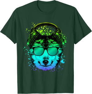 Trippy DJ Shirt EDM Techno House Wolves | Psychedelic Wolf T-Shirt - T-Shirt | Forest