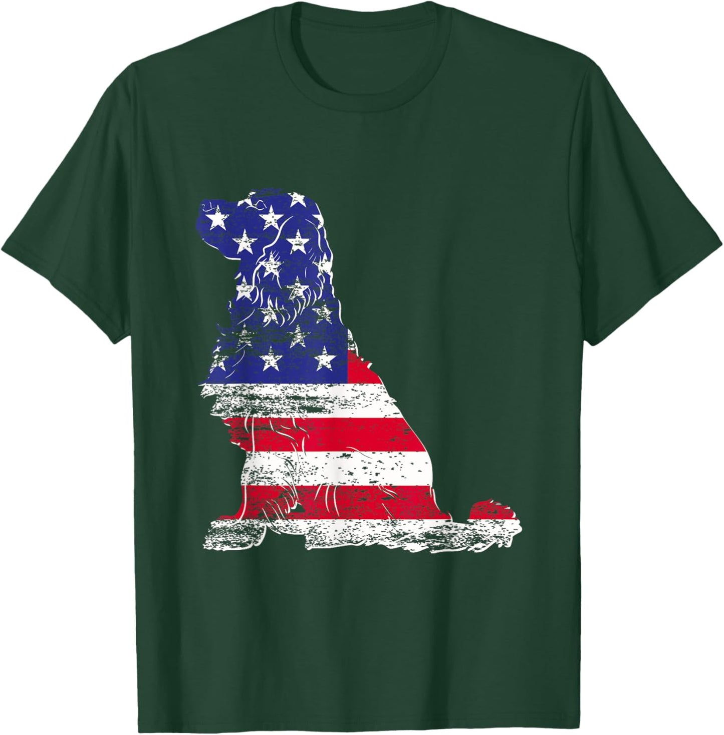 Golden Retriever American Flag USA Fan Dog Owner USA Flag T-Shirt - T-Shirt | Forest