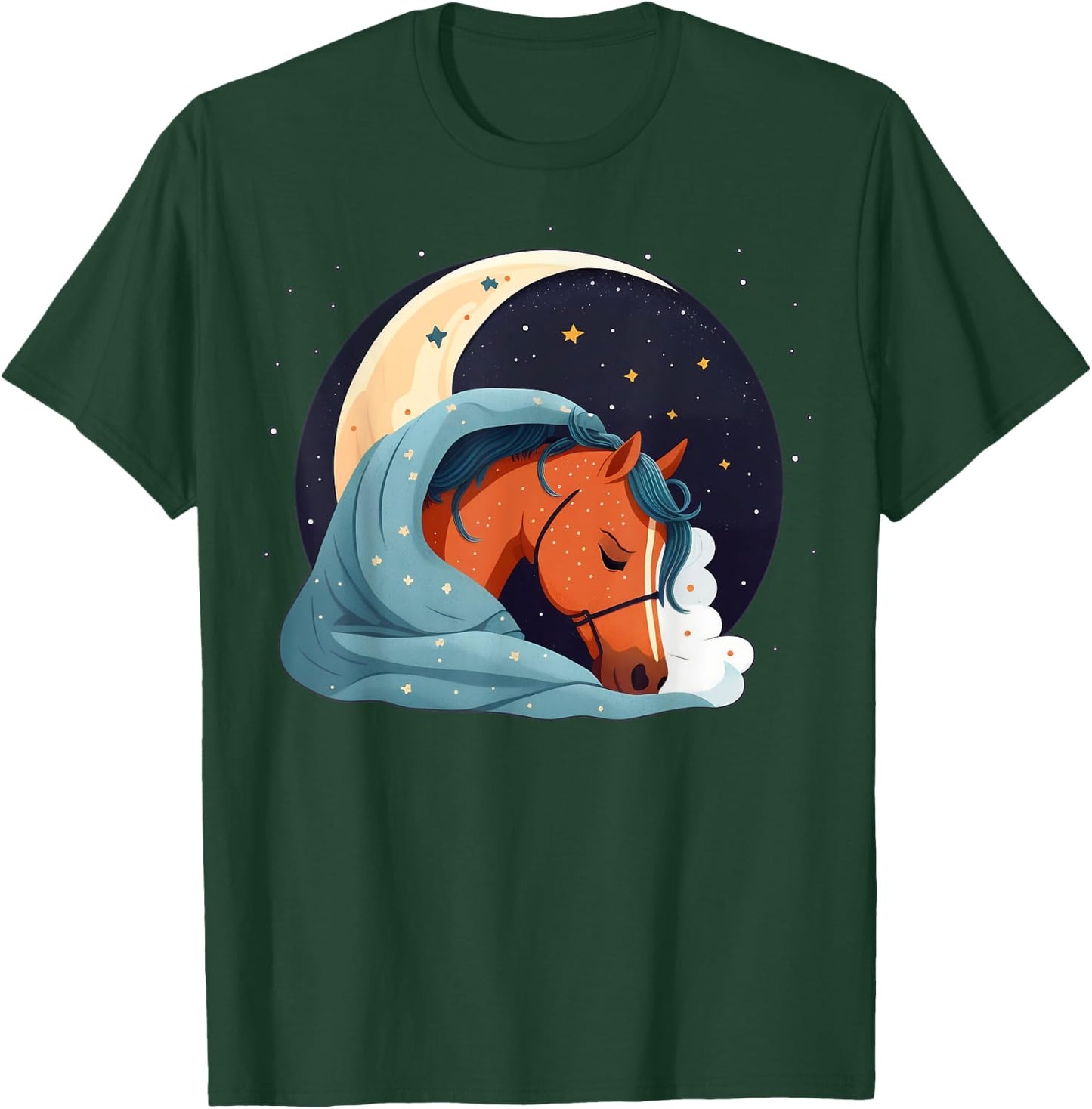 Napping Horse pajama on Horse Sleeping T-Shirt - T-Shirt | Forest