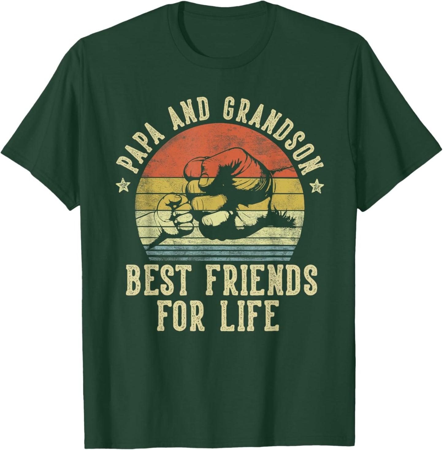 Papa and Grandson Best Friends for Life Funny Papa , Small, Black T-Shirt - T-Shirt | Forest