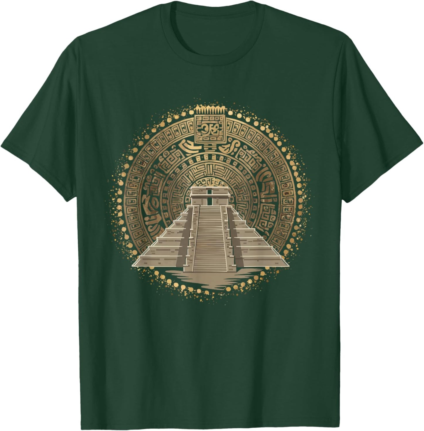 Aztec Calendar Mayan Indigenous Mexican Aztec Jaguar T-Shirt - T-Shirt | Forest