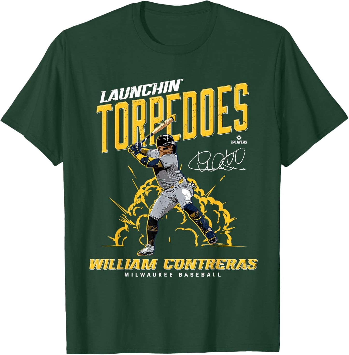 Launchin' Torpedoes William Contreras Milwaukee Baseball T-Shirt - T-Shirt | Forest