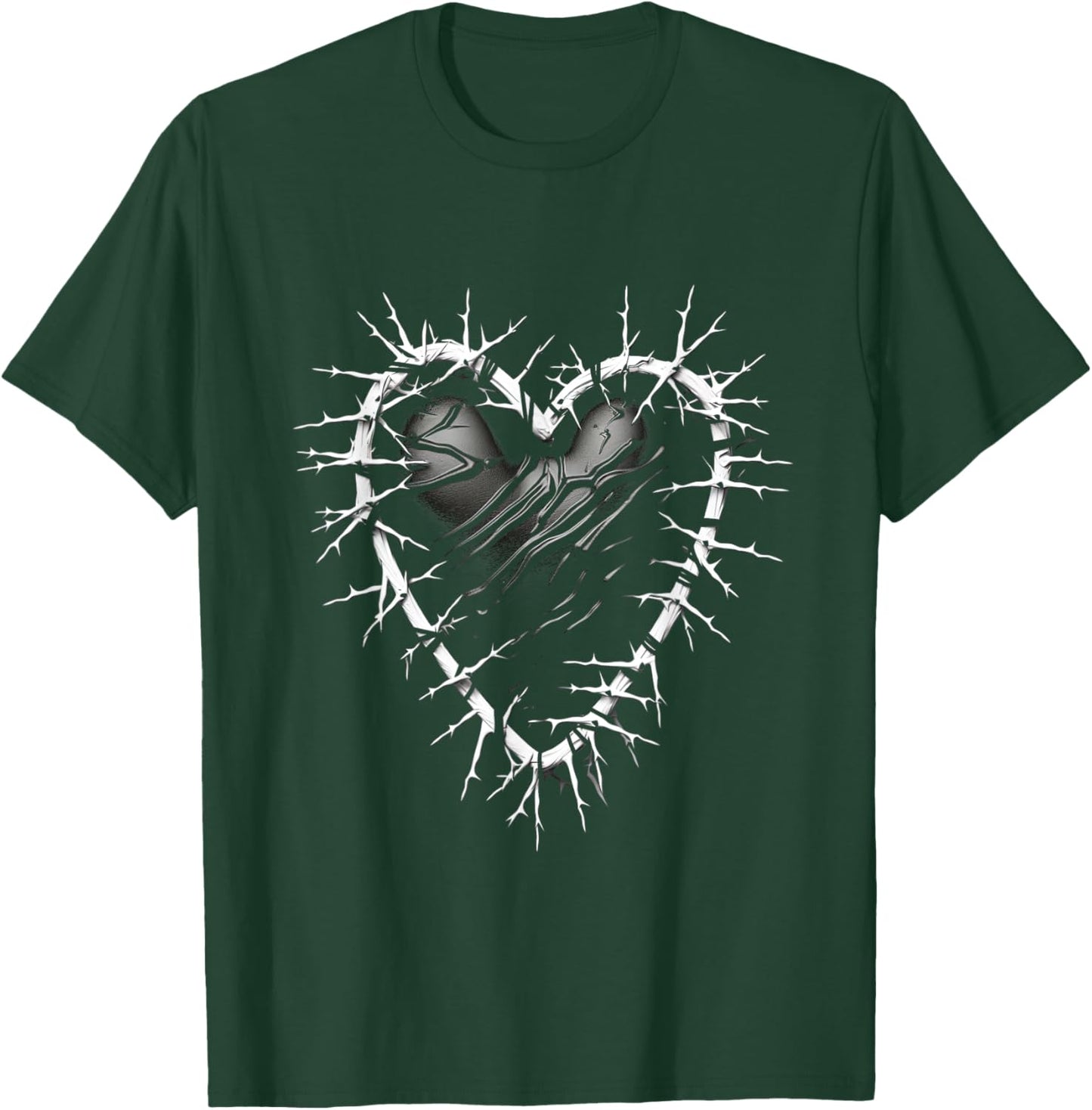 Barbed Wire Heart barbwire gothic grunge aesthetic T-Shirt - T-Shirt | Forest