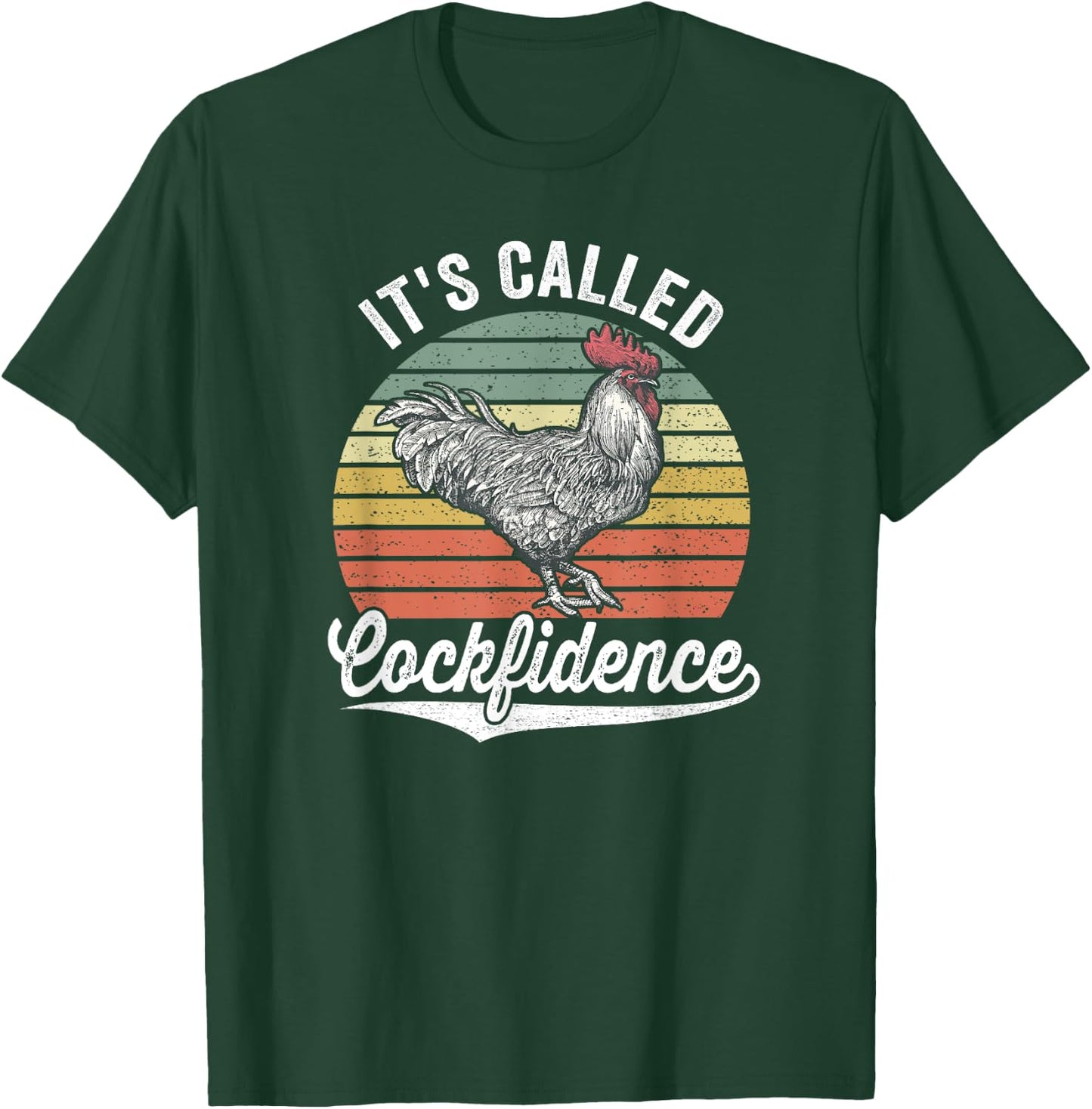 Retro Alpha Fighting Rooster Its Called Cockfidence Cocky T-Shirt - T-Shirt | Forest