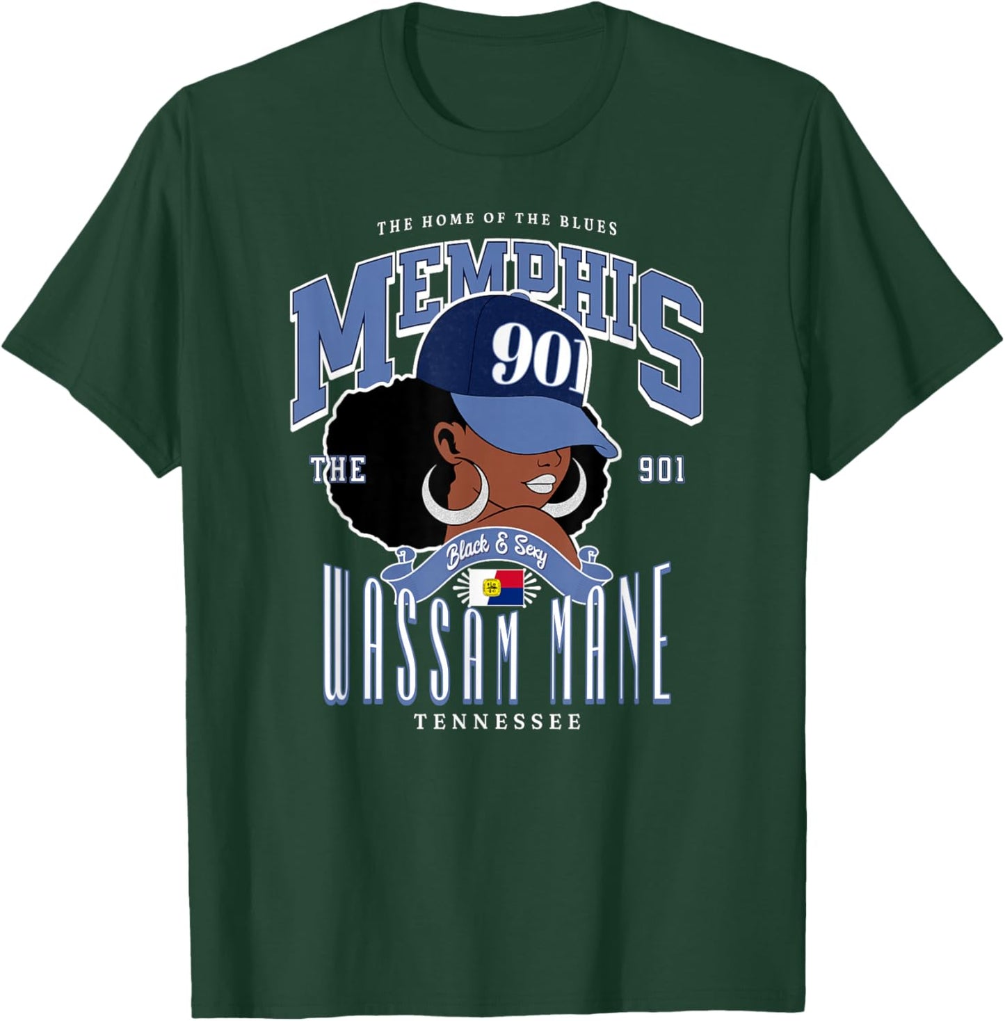 901 Area Code Memphis TN Unapologetically Melanated T-Shirt - T-Shirt | Forest