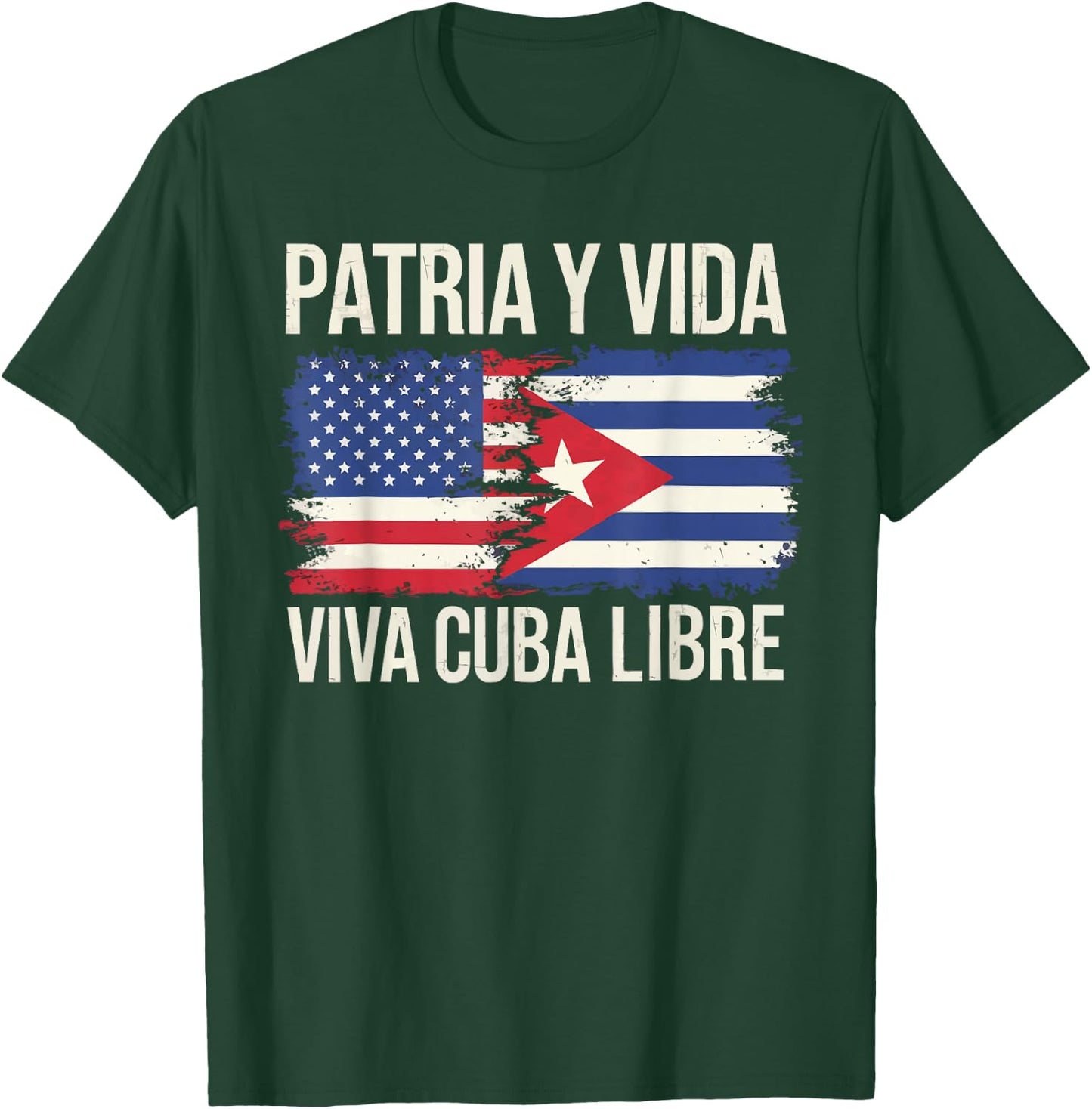 Half Cuban Half American Country USA Flag Cuba America T-Shirt - T-Shirt | Forest
