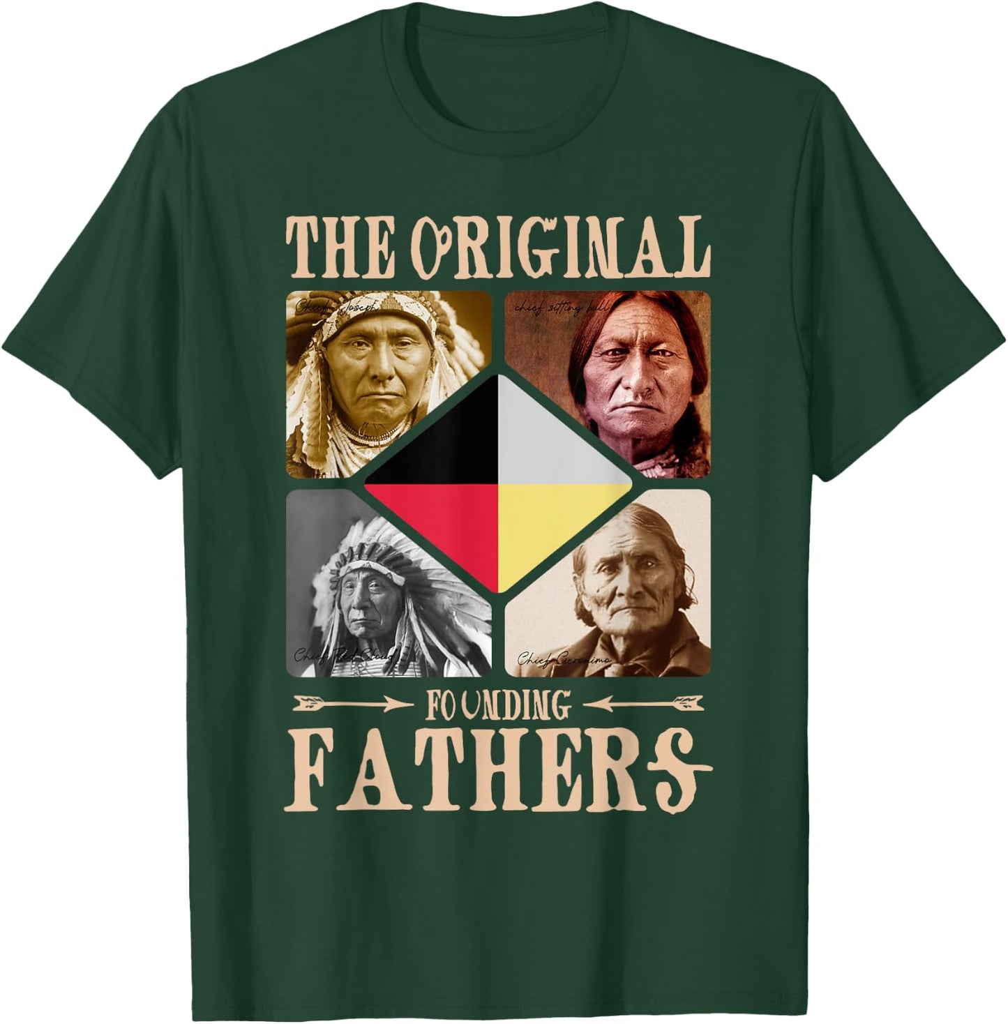 Original Founding Fathers Native American retro Tribe Pride T-Shirt - T-Shirt | Forest