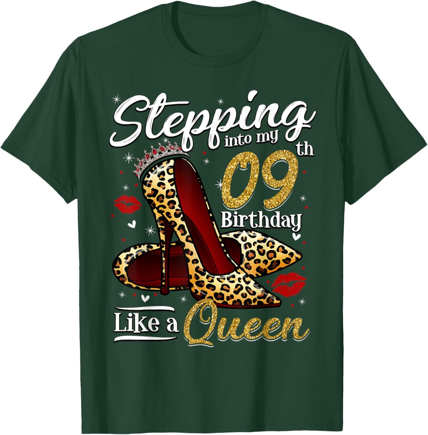 High Heels Stepping Into My 9th Birthday 9 and Fabulous T-Shirt - T-Shirt | Forest