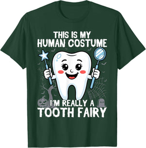 Tooth Fairy Human Costume Halloween Dental Hygienist Dentist T-Shirt - T-Shirt | Forest