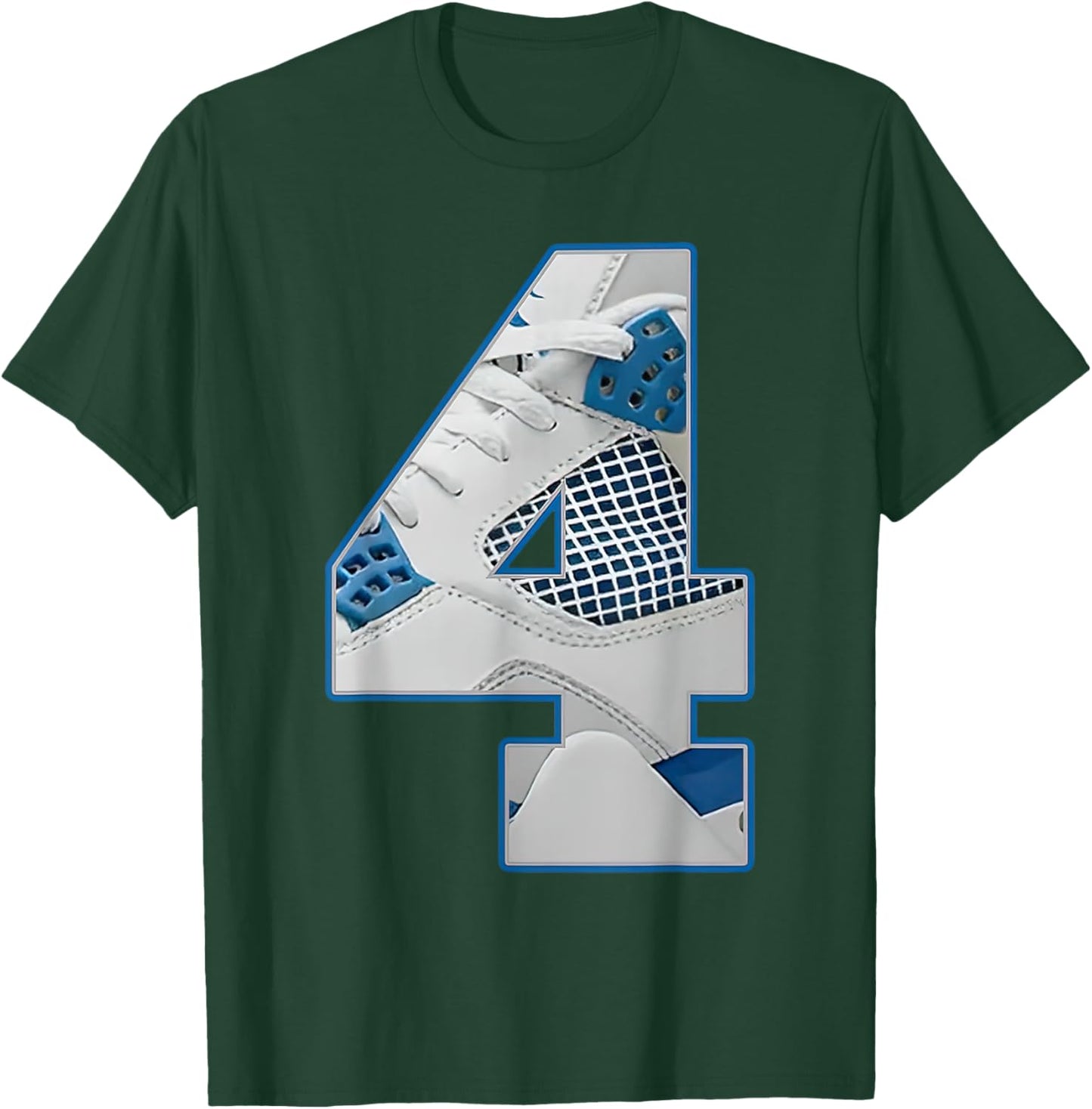 Number 4 Military Blue 4s Matching Women T-Shirt - T-Shirt | Forest