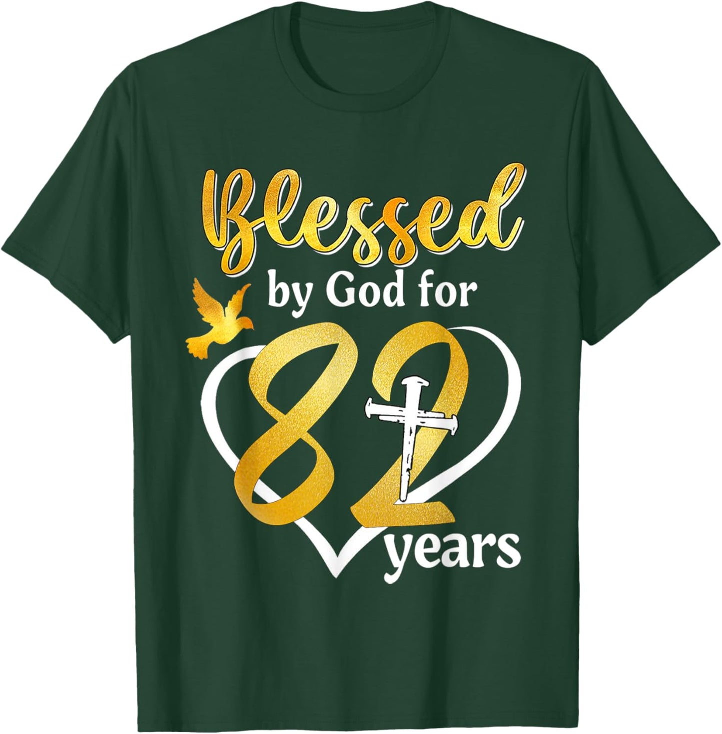 Blessed By God For 82 Years Old 82nd Birthday Party Women T-Shirt - T-Shirt | Forest