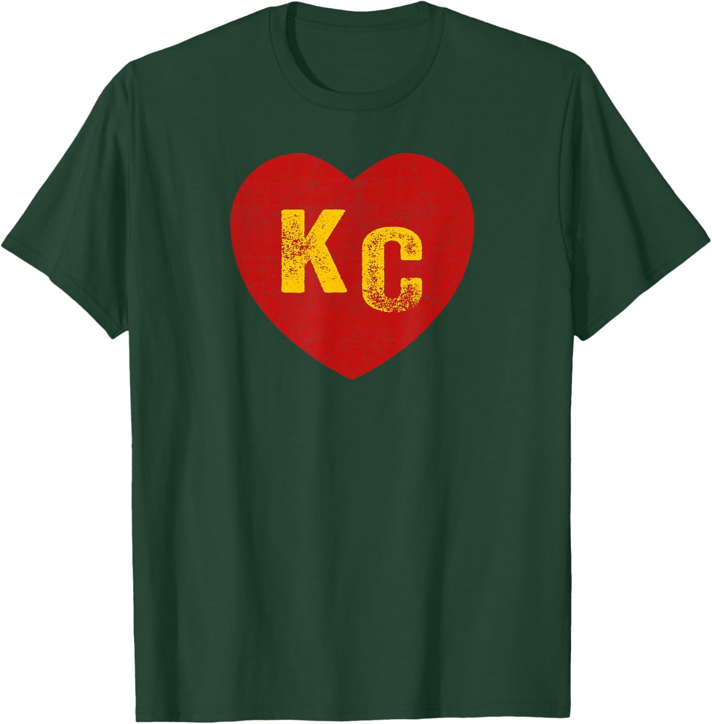 KC Red & Yellow Heart Kansas City Red/Yellow Heart kc red kc T-Shirt - T-Shirt | Forest