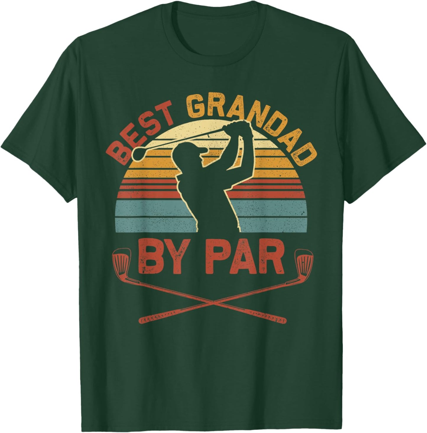 Best Grandad By Par Golfing Vintage Golf Lover Fathers Day T-Shirt - T-Shirt | Forest