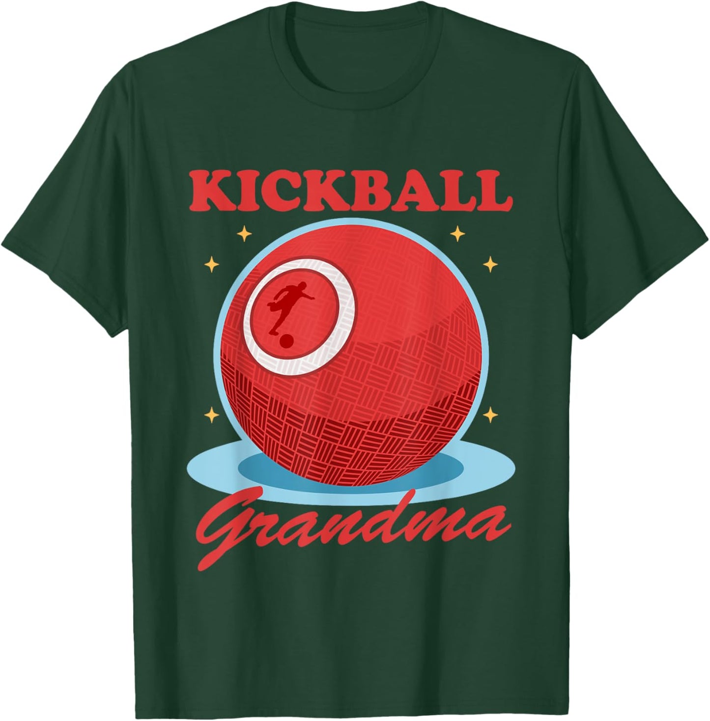 Kickball Grandma | Kickballer Player Kickball T-Shirt - T-Shirt | Forest