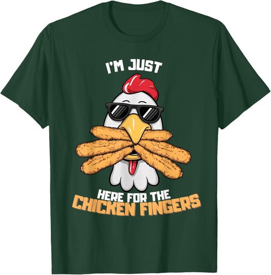 I'm Just Here For The Chicken Fingers Funny Chicken , Small, Black T-Shirt - T-Shirt | Forest