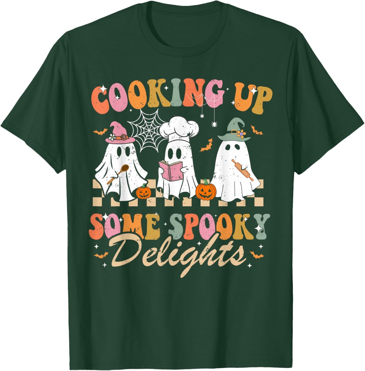 Funny Ghost Cooking For Cook and Kitchen Lovers Halloween T-Shirt - T-Shirt | Forest
