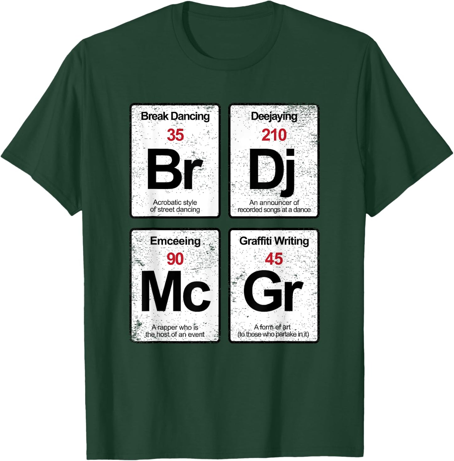 Elements of Hip Hop Rap music distressed gift T-Shirt - T-Shirt | Forest