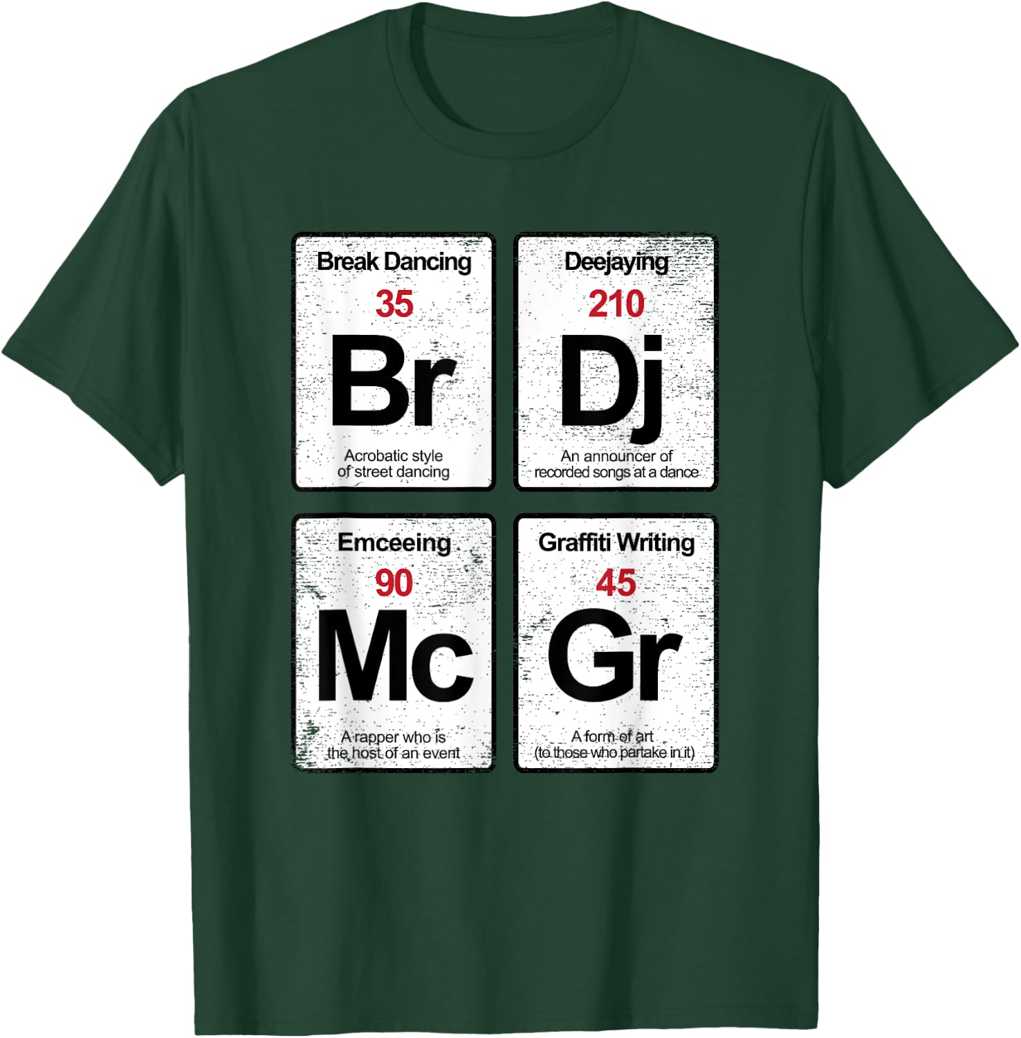 Elements of Hip Hop Rap music distressed gift T-Shirt - T-Shirt | Forest
