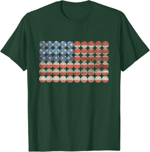 Trap Shooting American Flag Shotgun Shells | Hunting Gift T-Shirt - T-Shirt | Forest