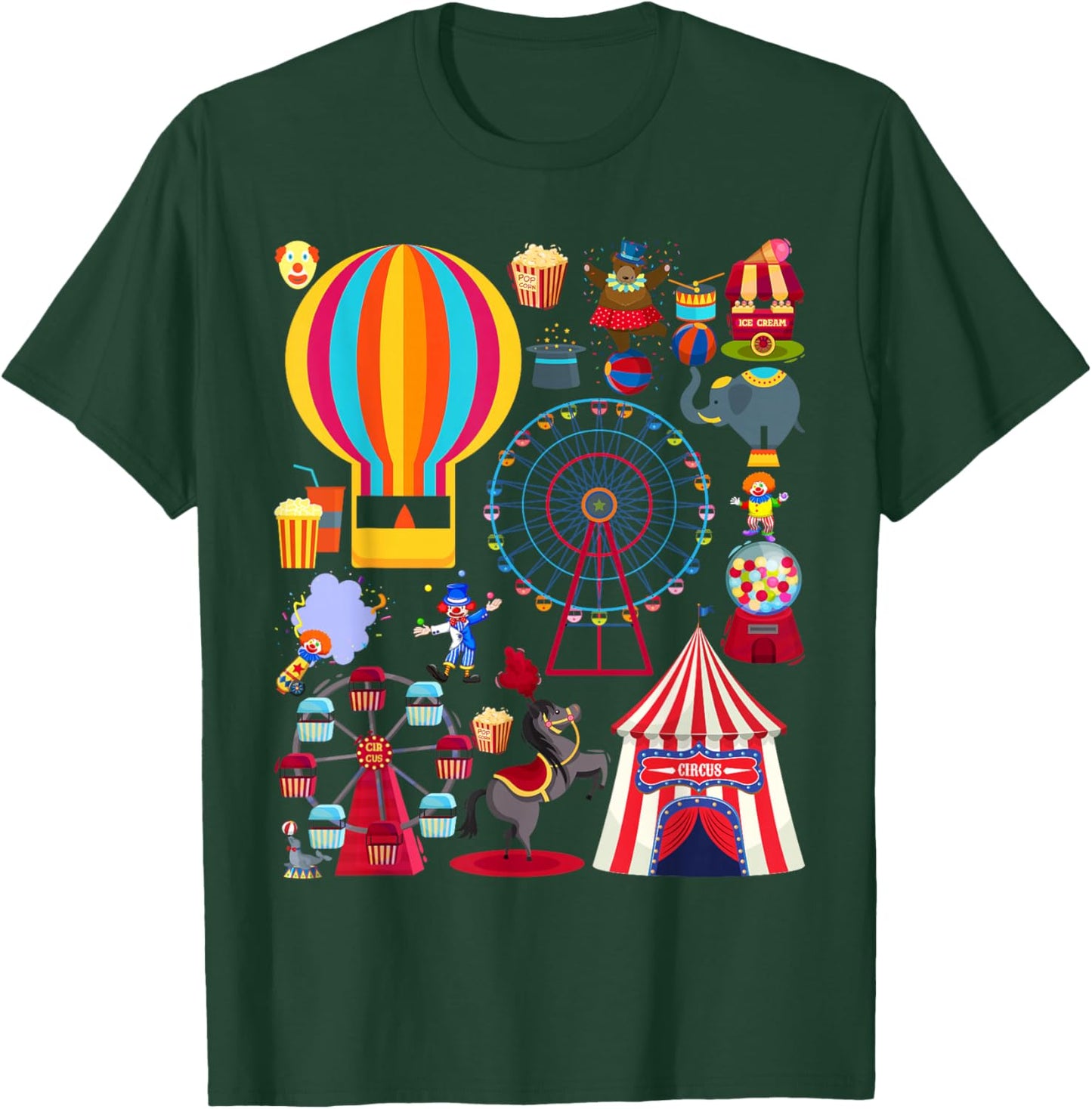 Circus Love Heart Ringmaster Party Circus Men Women Kids Boy T-Shirt - T-Shirt | Forest