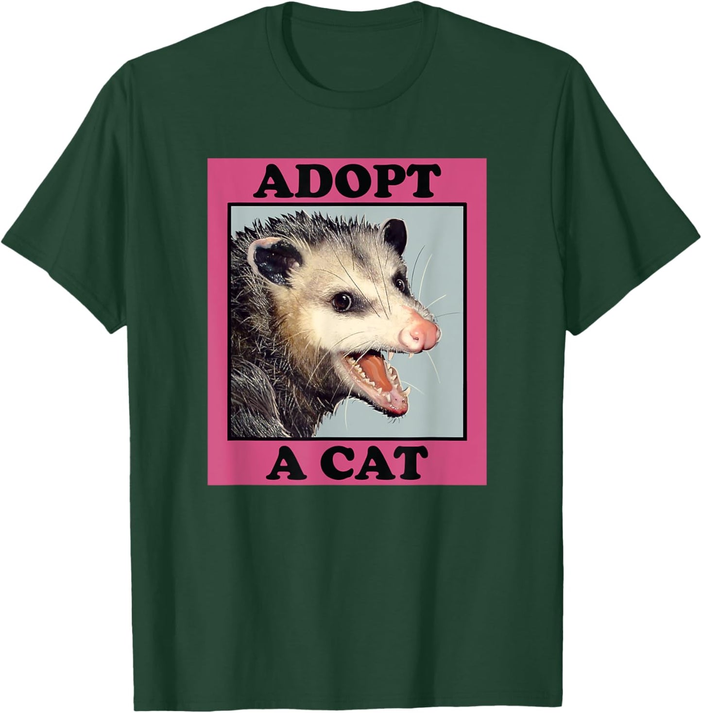 Possum Shirt Adopt a Cat Funny Opossum Possums Men Women Girls Kids T-Shirt - T-Shirt | Forest