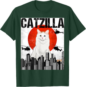 Funny Vintage Japanese Catzilla Turkish Van Cat Men Women Kids T-Shirt - T-Shirt | Forest