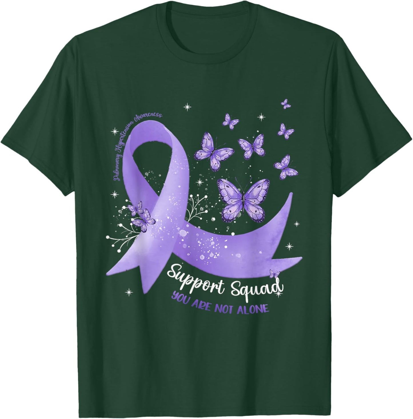 Support Squad Periwinkle Ribbon Pulmonary Hypertension T-Shirt - T-Shirt | Forest