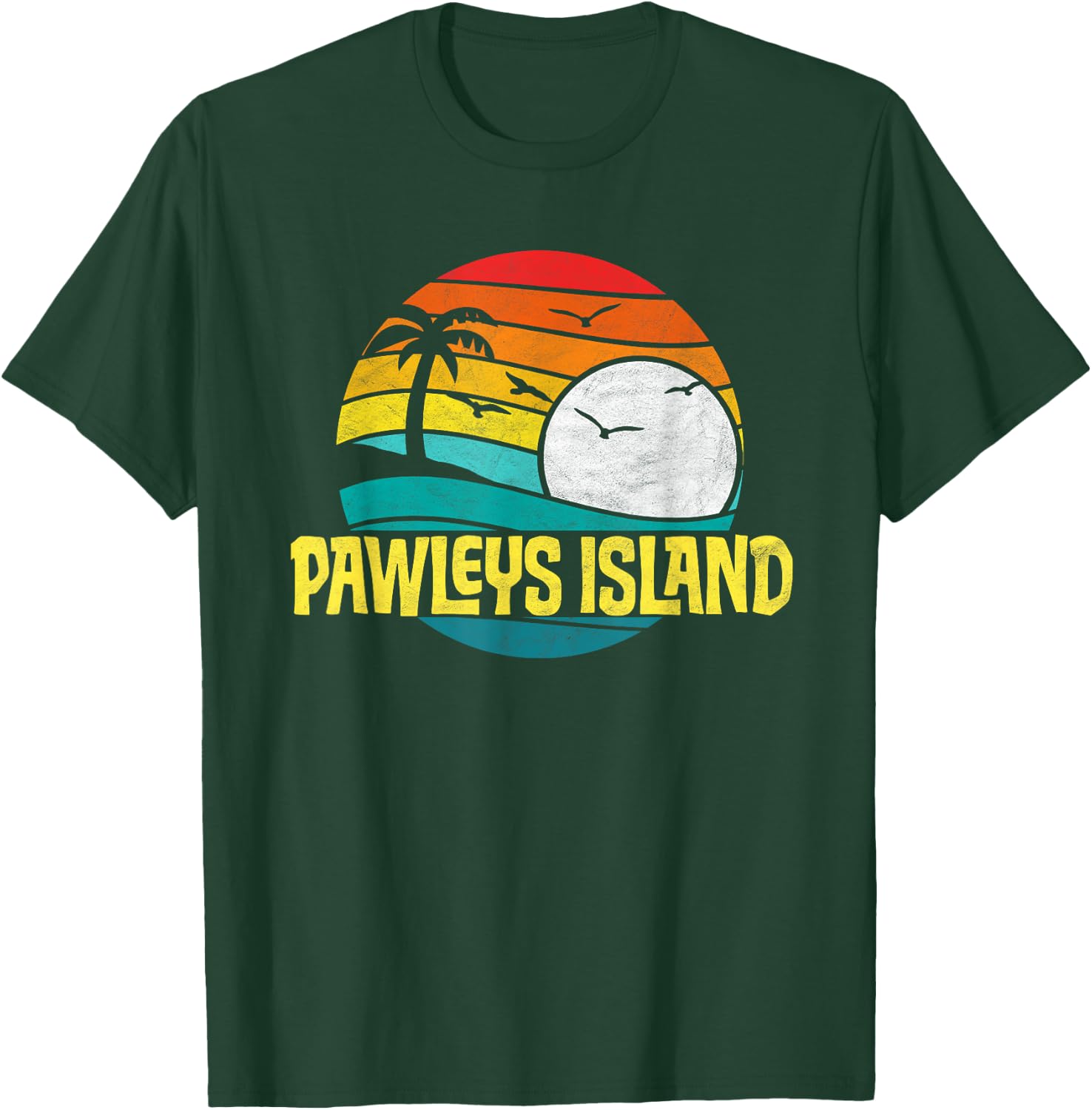 Retro Pawleys Island Beach Sun & Surf Eighties Graphic T-Shirt - T-Shirt | Forest