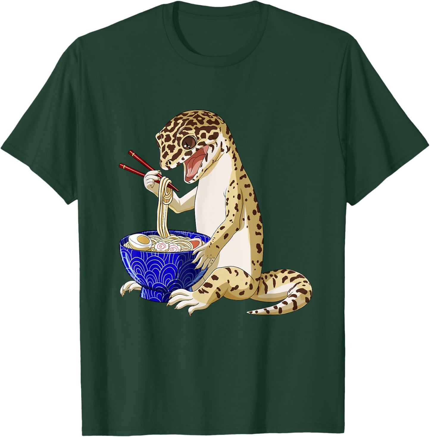 Funny Japanese Kawaii Ramen Reptile Leopard Gecko Small T-Shirt - T-Shirt | Forest