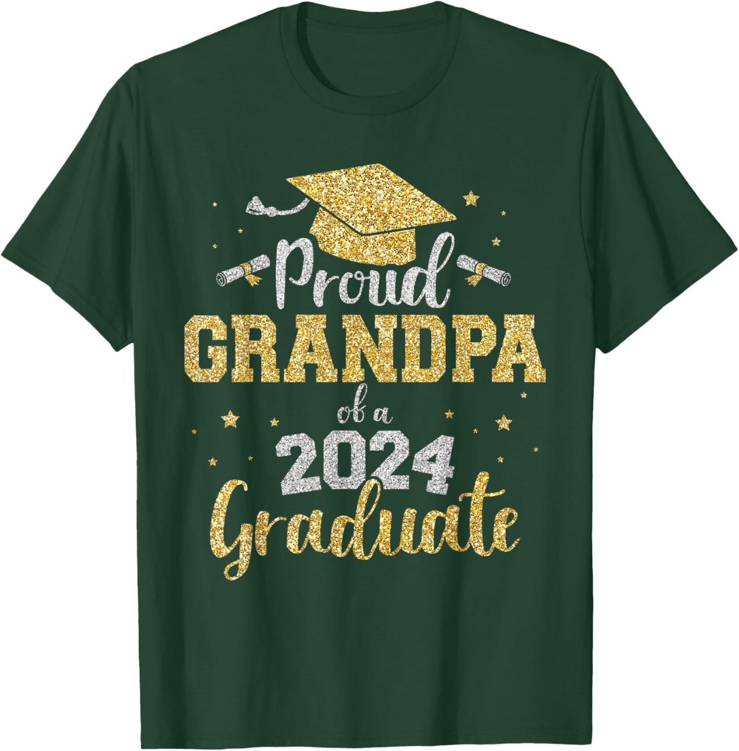 Proud grandpa of a class of 2024 graduate senior graduation T-Shirt - T-Shirt | Forest