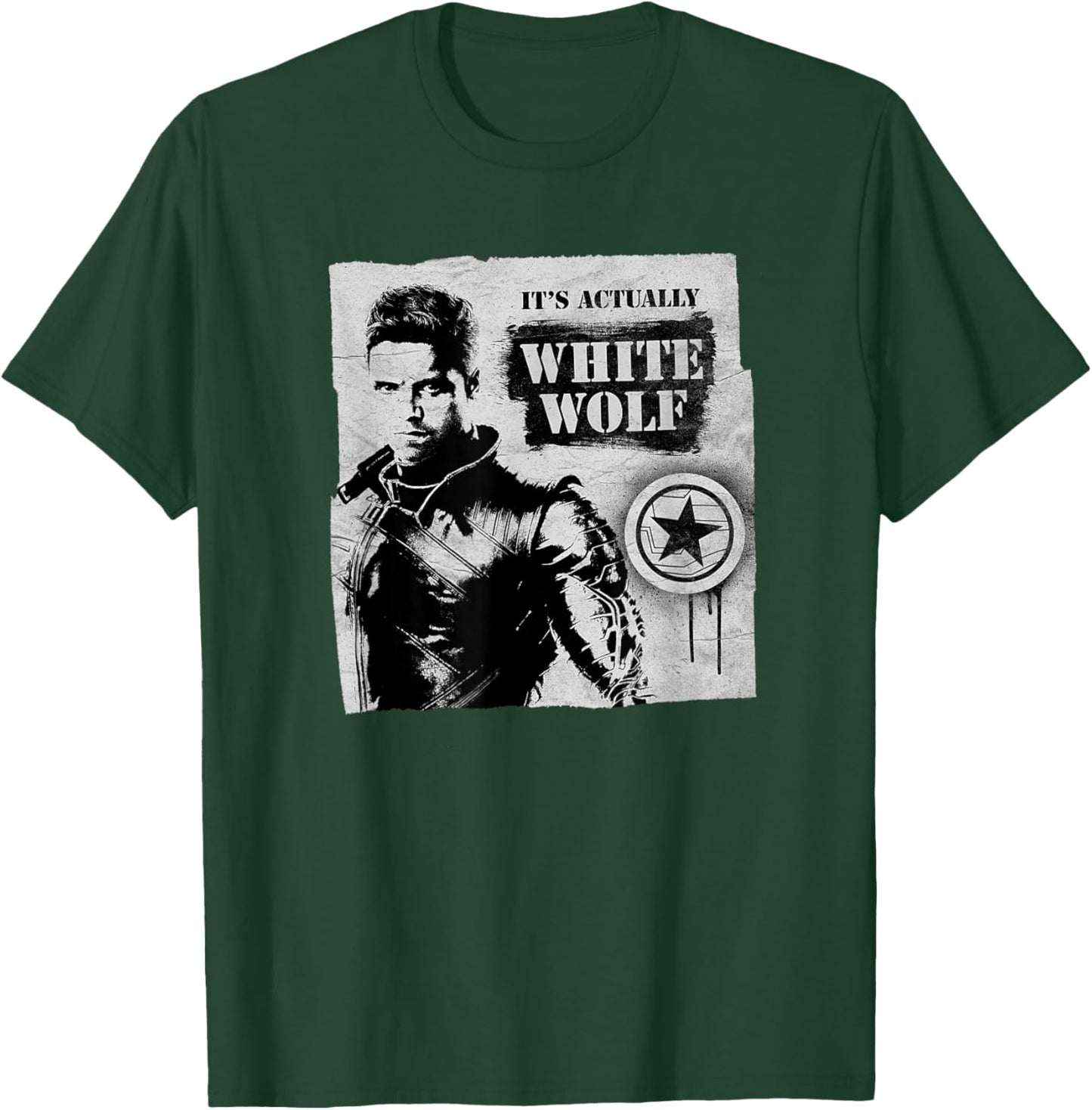 The Falcon and the Winter Soldier Bucky Barnes White Wolf T-Shirt - T-Shirt | Forest