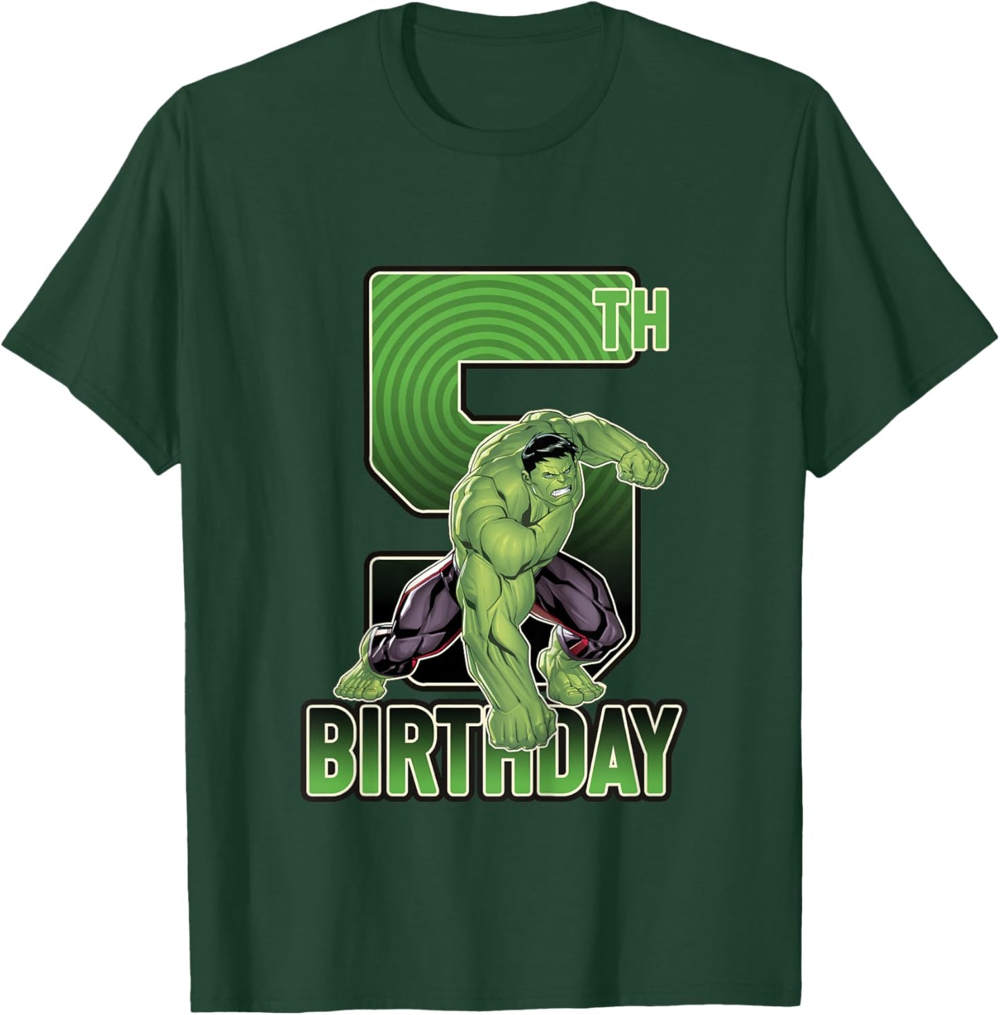 Kids Marvel Avengers Classic Incredible Hulk Smash 5th Birthday T-Shirt - T-Shirt | Forest