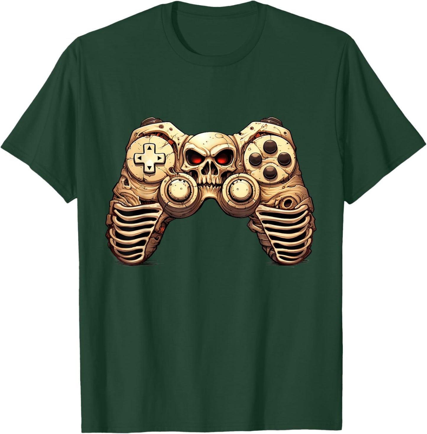 Halloween Skeleton Zombie Gaming Controllers Mummy Boys Kids T-Shirt - T-Shirt | Forest
