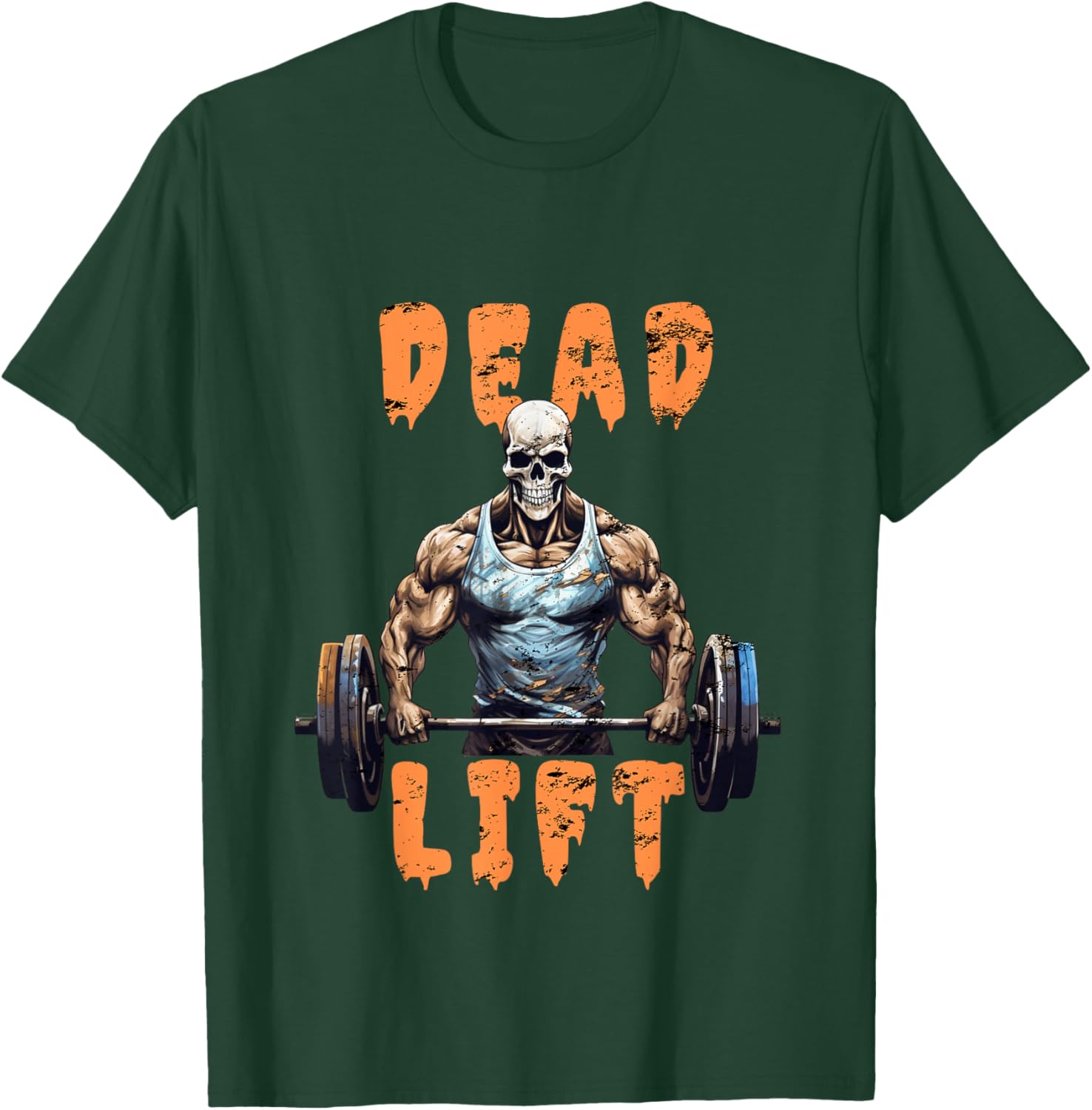 Deadlift Skeleton Gym Lifting Weights Training - Halloween T-Shirt - T-Shirt | Forest